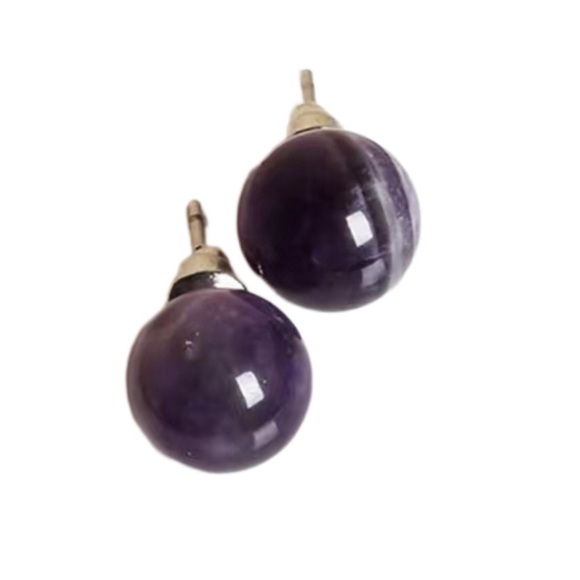 Amethyst earrings stud - Picture 1 of 9